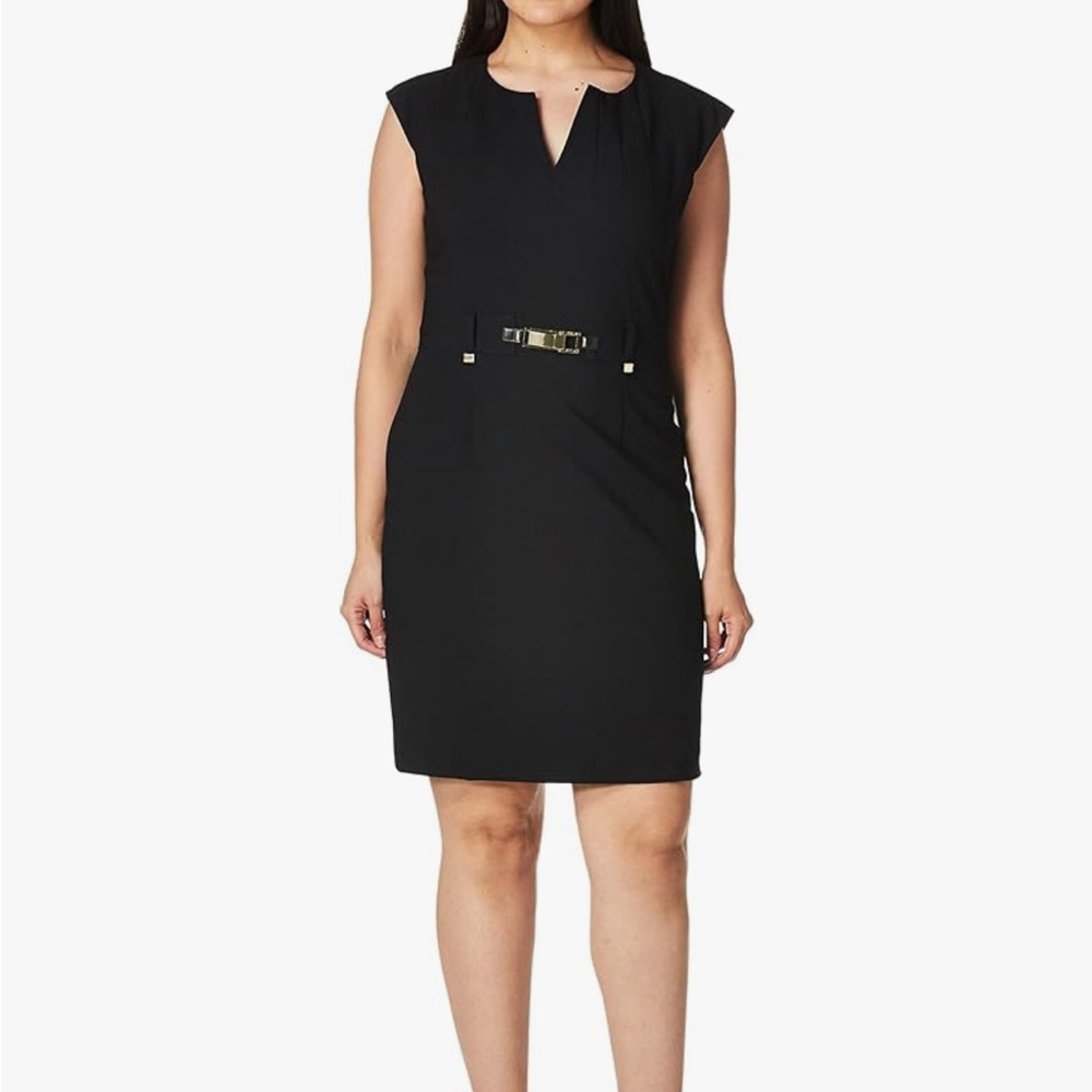 Calvin Klein size 4 shift dress gold zipper